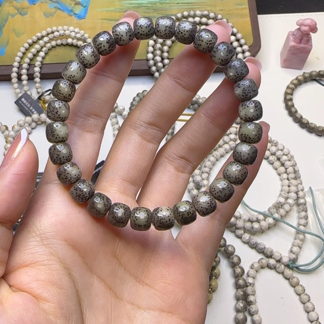 手串星月菩提石玉黑冰8×7