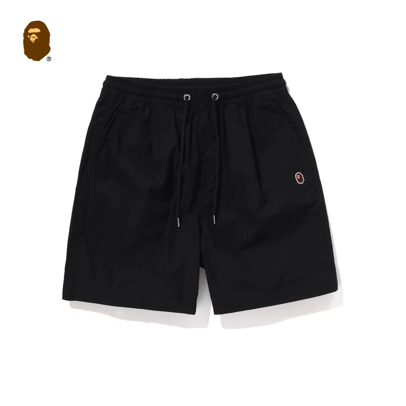 BAPE男装25春夏猿人刺绣标纯色休闲短裤153301O
