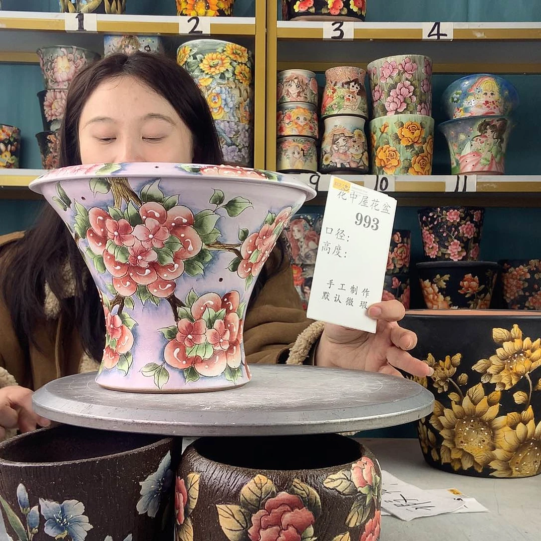 苹****陶景德镇手工花盆993