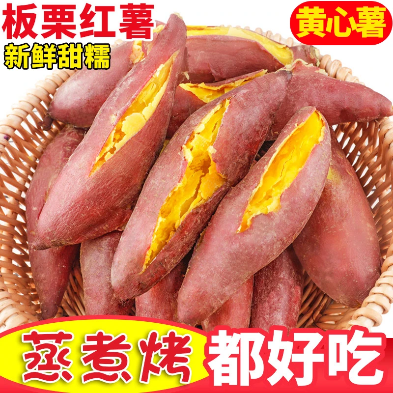 板栗红薯黄心地瓜粉糯香甜新鲜5斤山东番薯