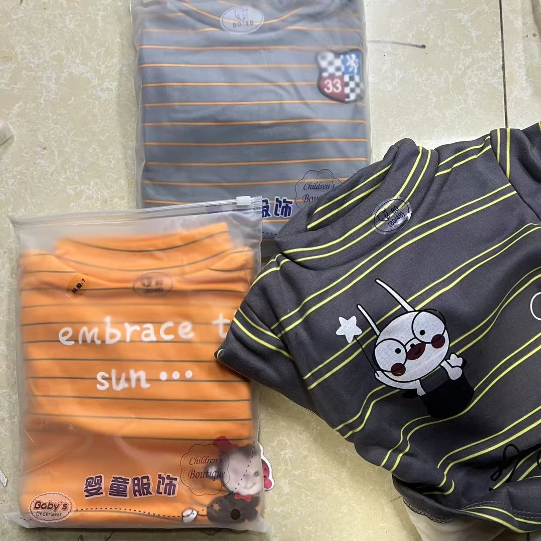 拍一发三儿童保暖衣小童条纹加绒