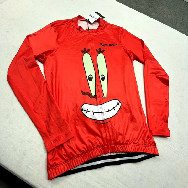 【入门级骑行长袖】卡通图案牛奶丝面料高弹骑自行车长袖上衣户外