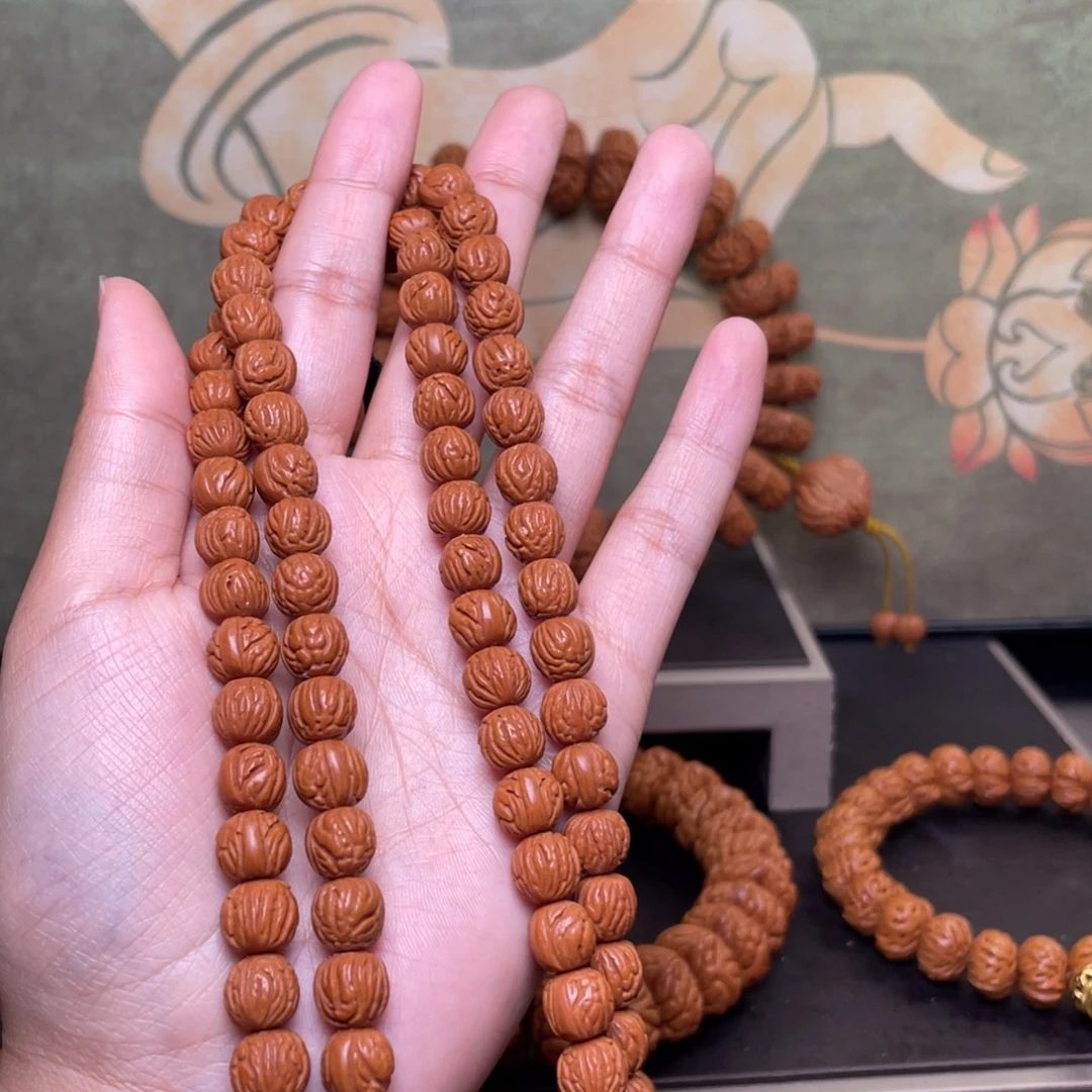 罗***盟桃核吊坠108脖挂啊阿啊