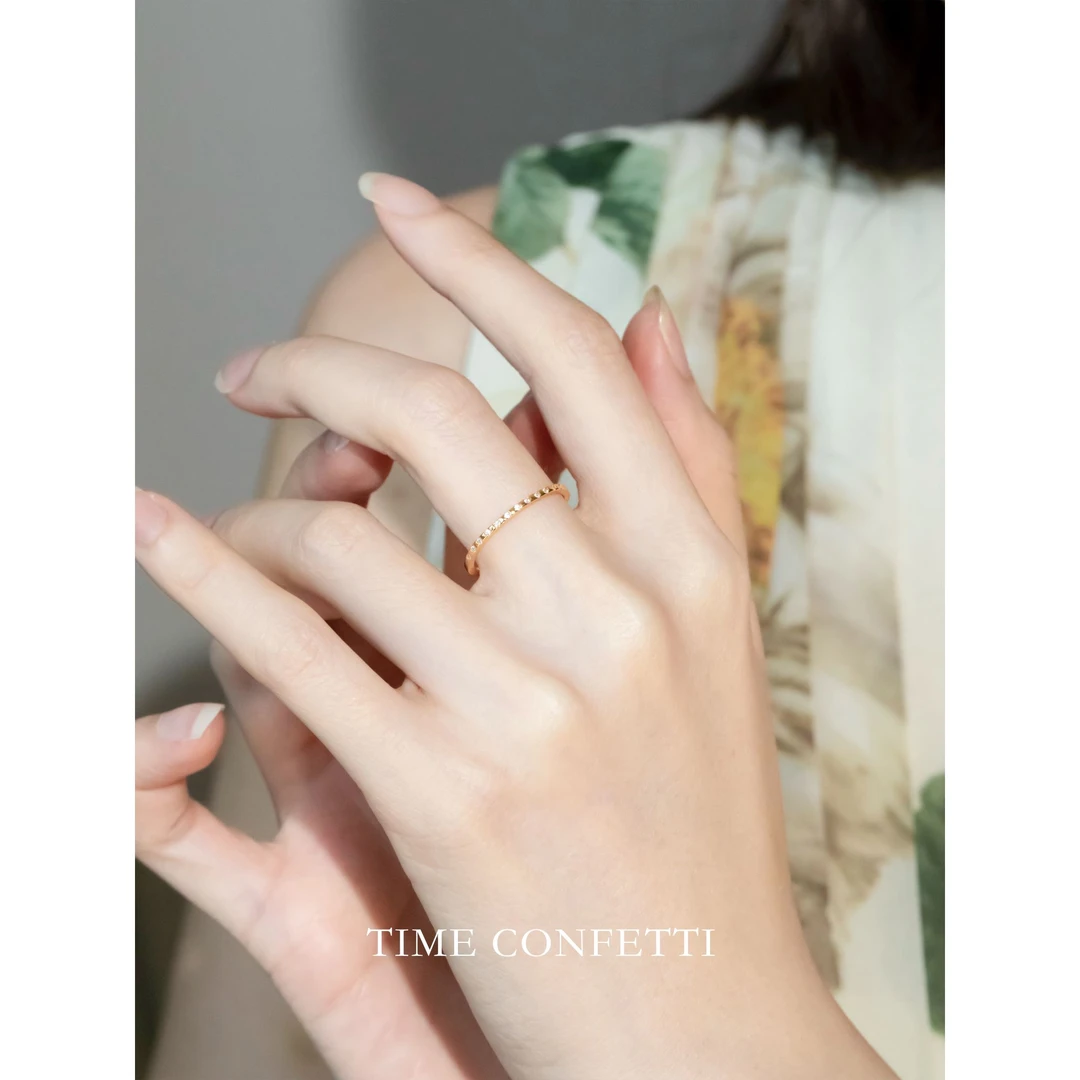 925银戒指 镀K金【孙二娘】批花戒-气质百搭简约戒指TC 11109