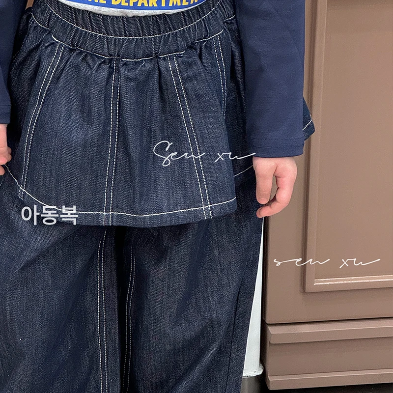 【森许】春季女童童宽松屁帘牛仔裤-577