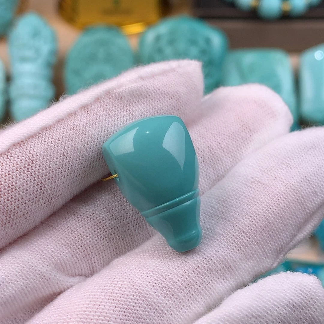 绿松石未镶嵌三通卡14.5