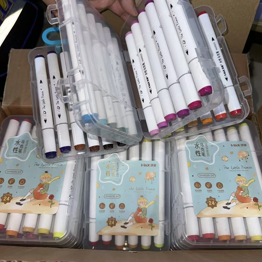鸿星！专为儿童设计水性墨水 国际色卡双头不伤肤墨水 无味马克笔