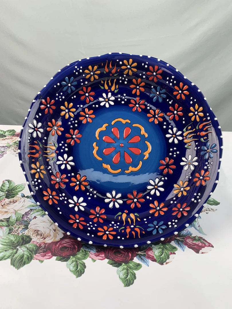【新疆包邮】 kapartma  gox tahsa  高档蓝花大盘鸡盘网红好看