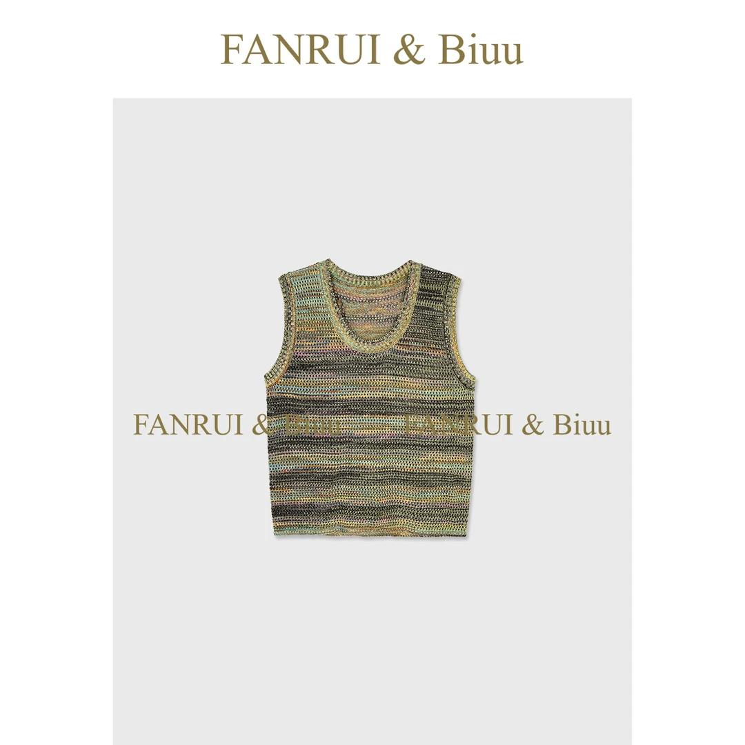 FANRUI/泛芮「霓叙」彩绘镂空时髦洋气百搭夏季新款无袖马甲B16542