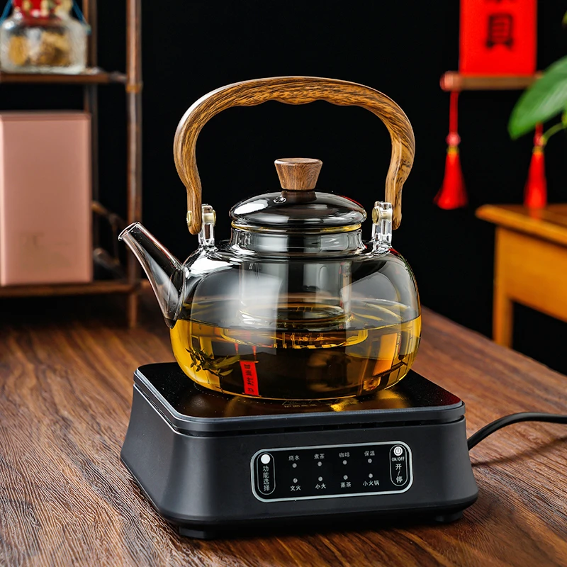 茶总堂新款电陶炉1500瓦大功率煮茶壶套装提梁壶玻璃壶茶具煮茶炉