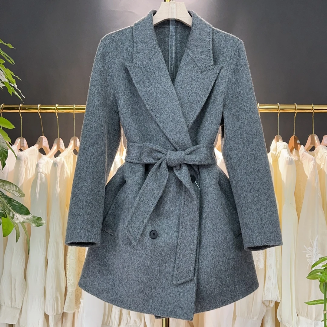 【A9257】毛呢外套女2025秋冬新款时尚休闲设计感毛呢外套