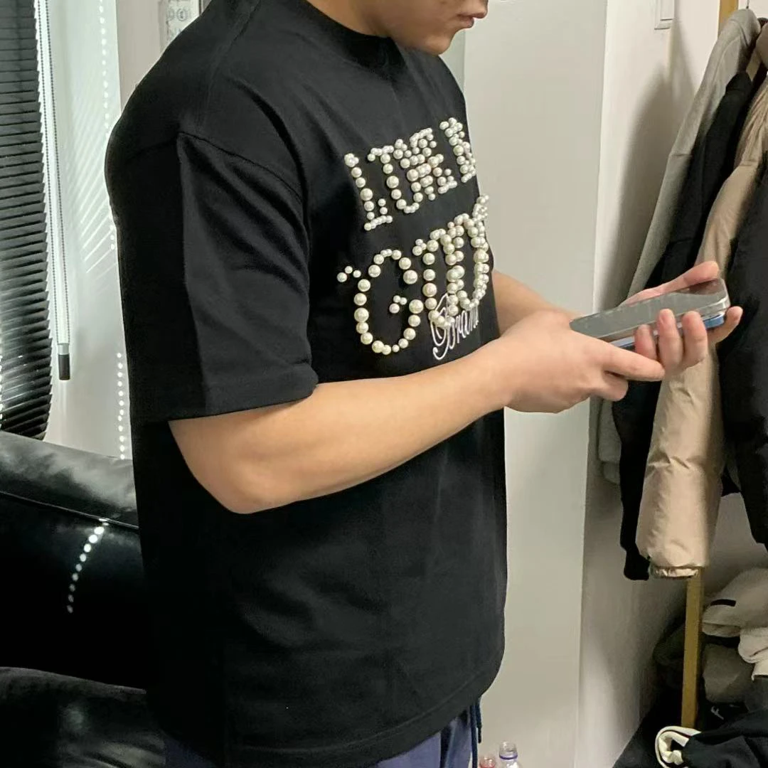 富贵家--珍珠短袖长T