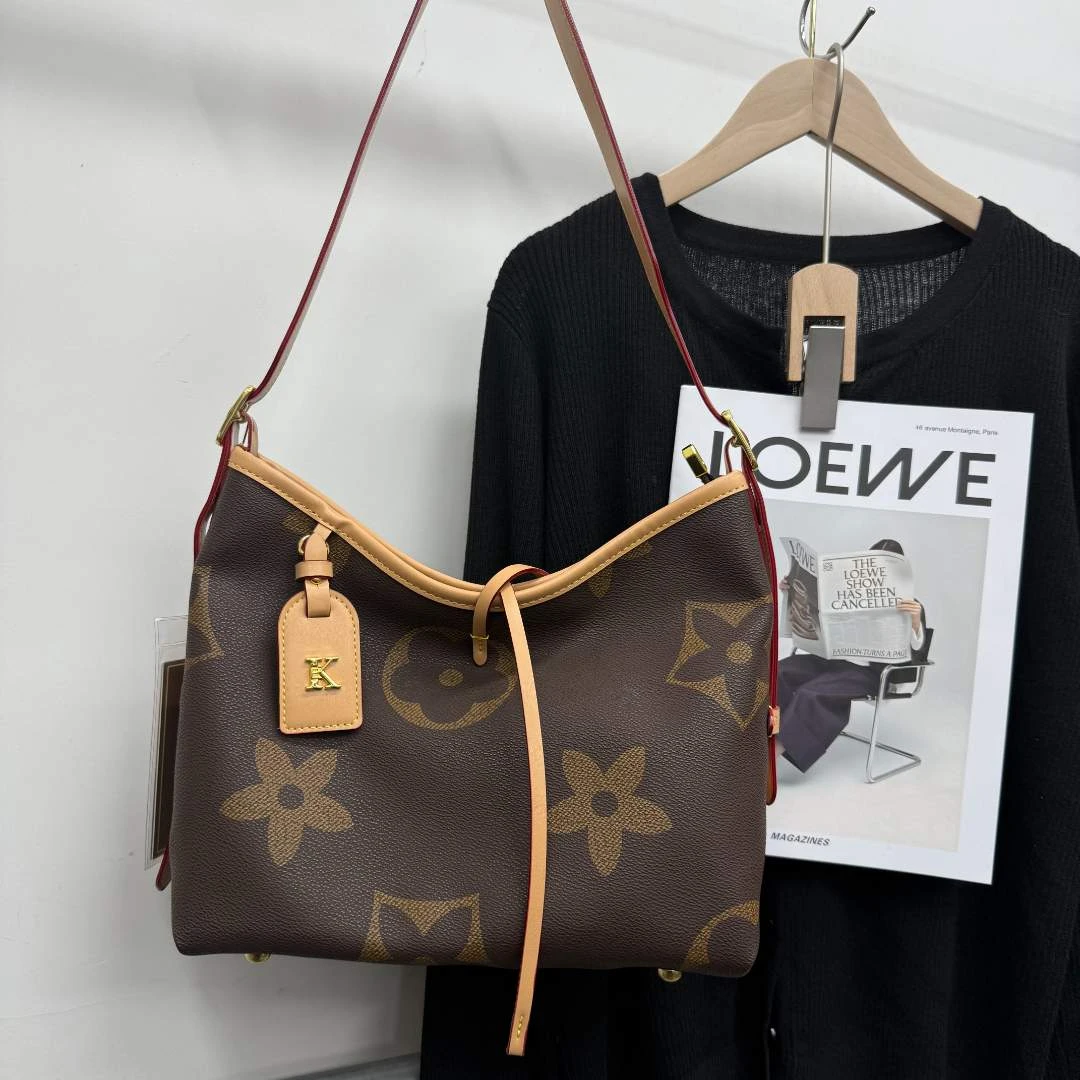 1023 大花【托特包】新款单肩斜挎托特女包【上宽26高18】