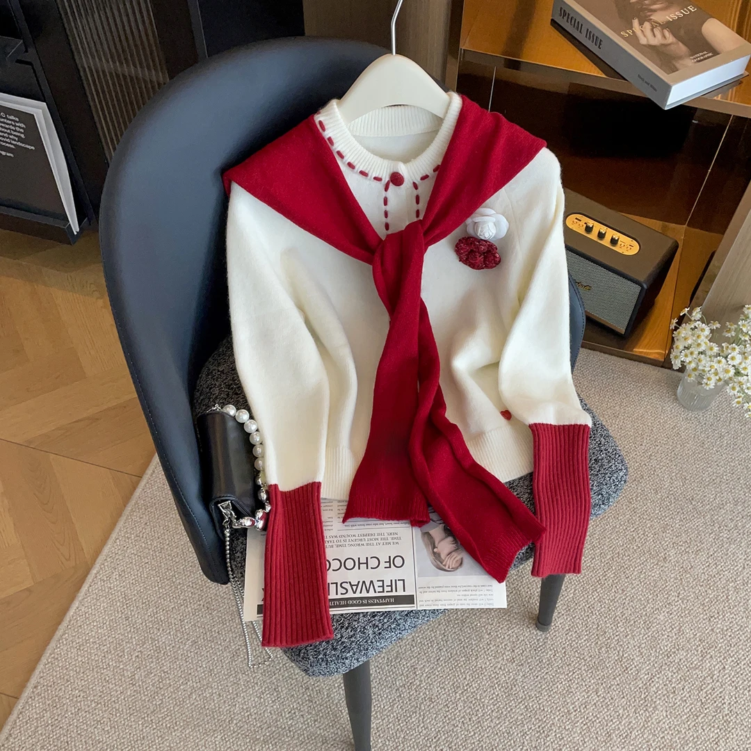 松弛感慵懒风穿搭针织开衫外套高级感毛衣女装DY9822