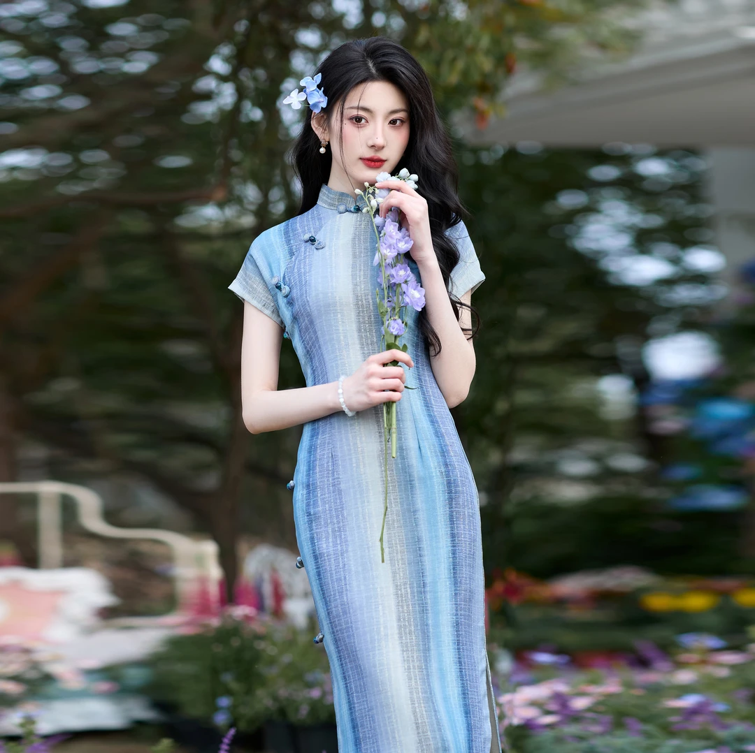 【菡兮】2025春夏年轻少女学苑风新中式旗袍复古气质显瘦日常连衣裙