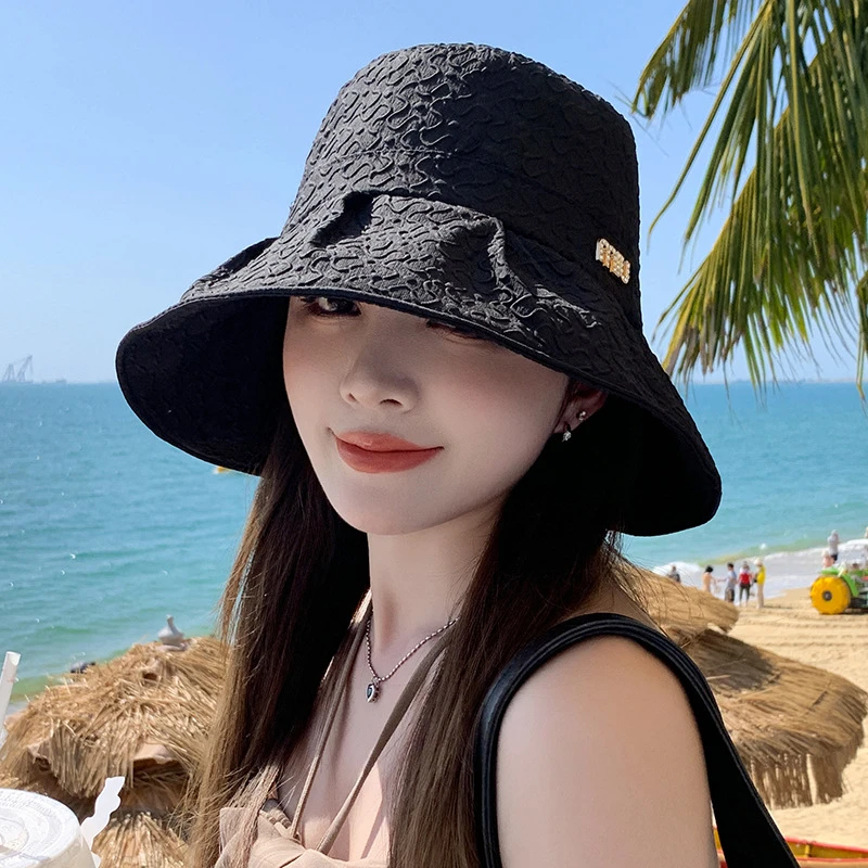 新款户外防紫外线帽子女渔夫帽太阳帽盆帽遮阳帽防晒帽夏季时尚