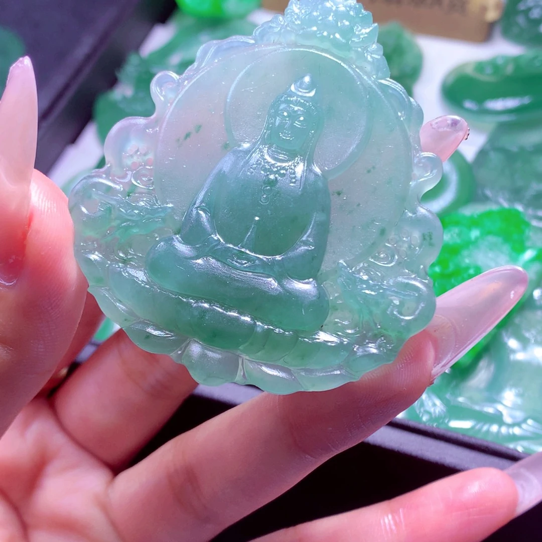 定制翡翠未镶嵌天然缅甸翡翠A货毛货挂件