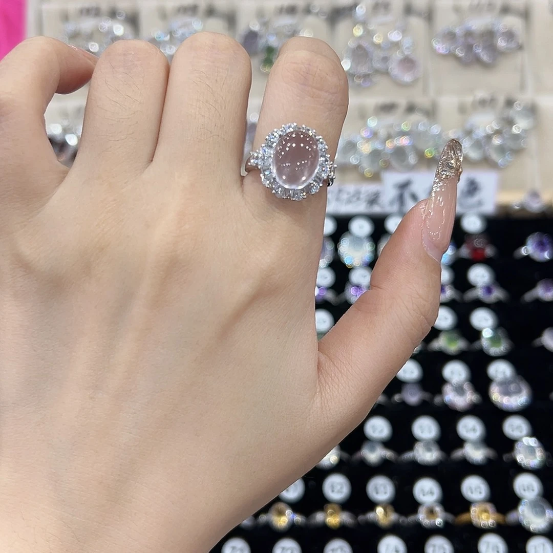 从***终戒指银S925镶嵌芙蓉石