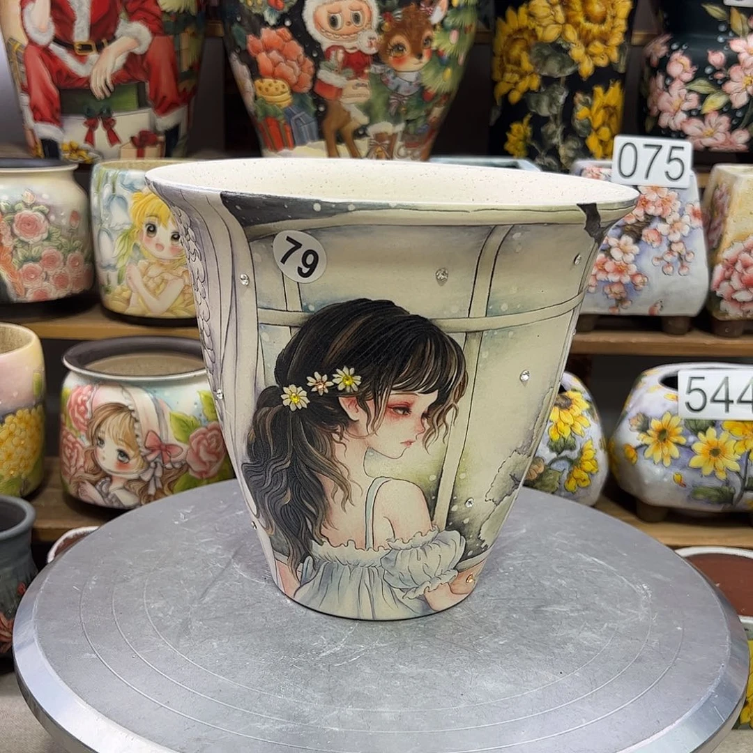 喜****景德镇炫彩手绘景德镇陶瓷花盆