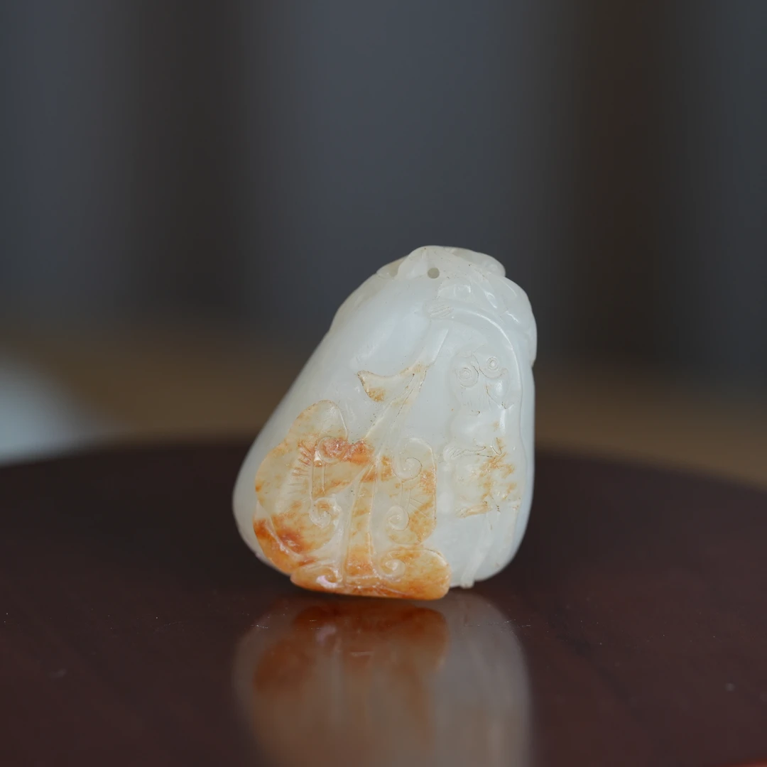 和田玉灵芝赐福挂坠/XA1256中贸圣佳拍卖