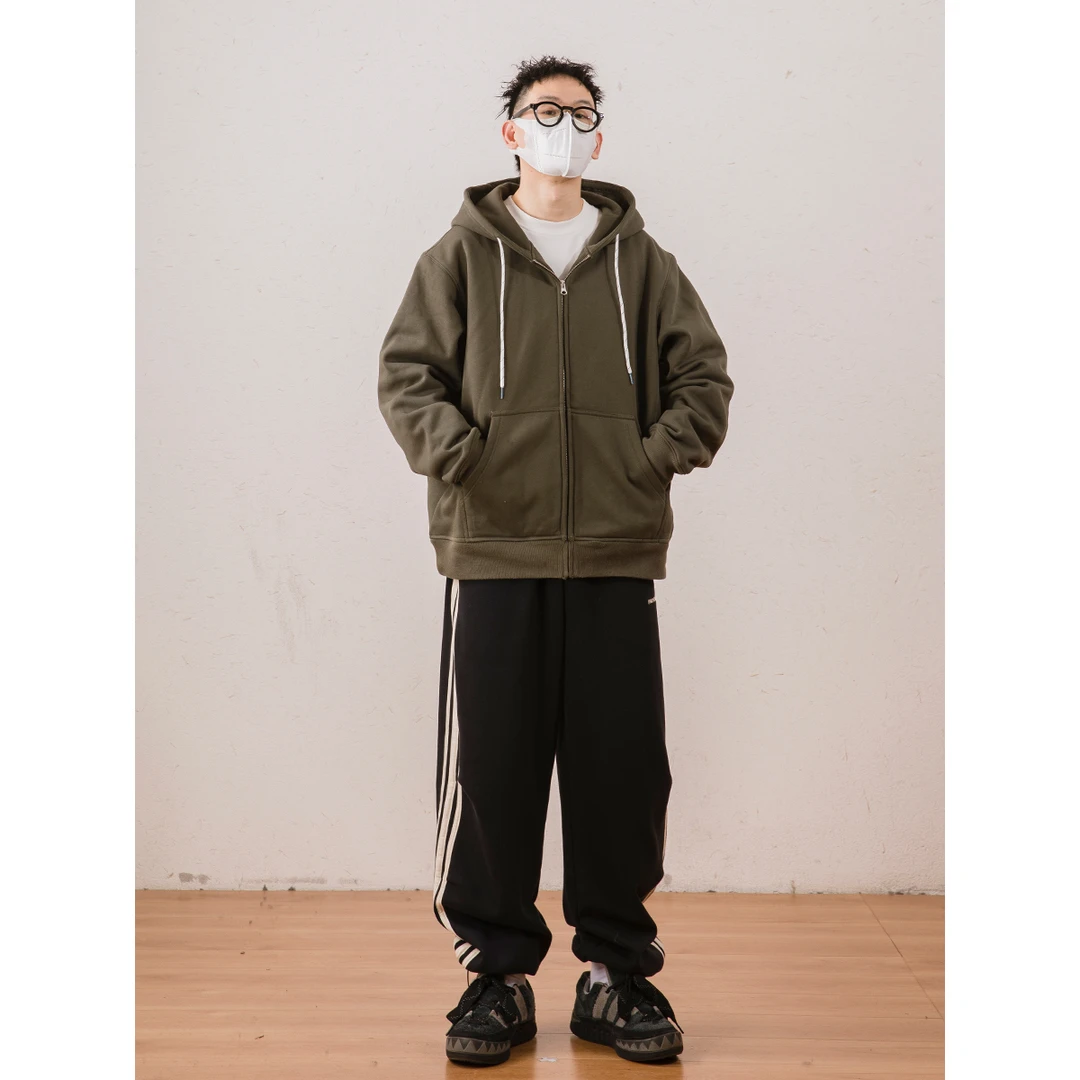 新款运动连帽宽松百搭港风情侣开衫卫衣 LF23265