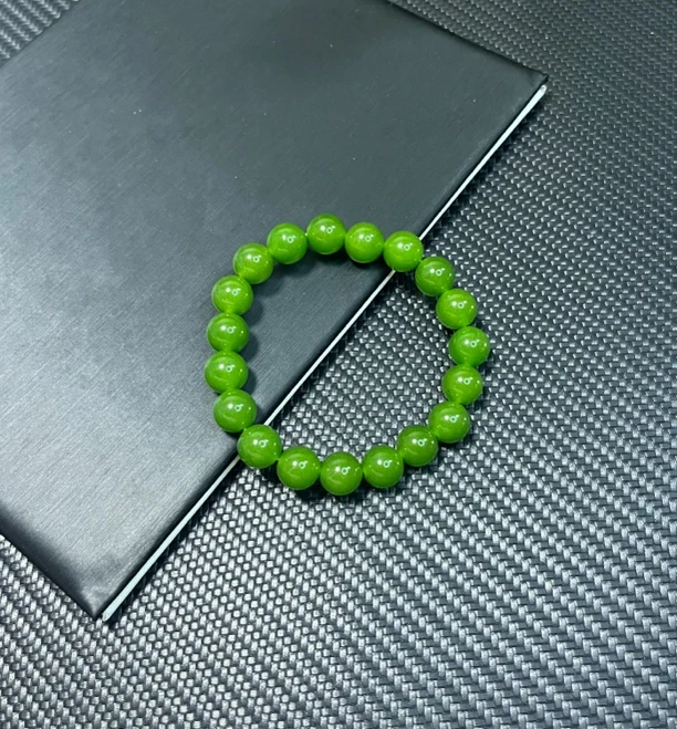 非金属羽毛手链 10mm苹果碧绿色手饰 直播间下单多样性