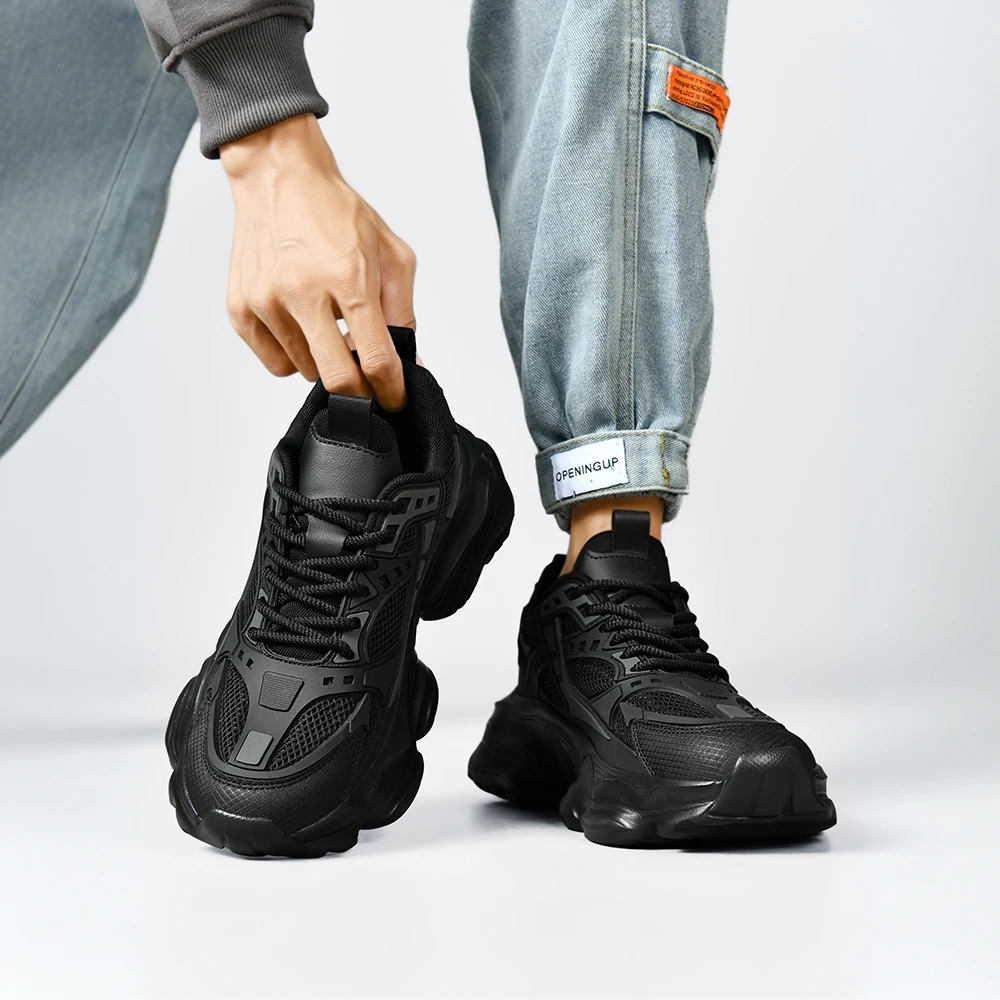 内米霍切夏季时尚休闲男鞋厚底加宽老爹鞋休闲运动鞋学生跑步鞋