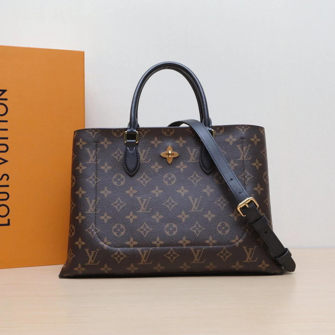 95新 LouisVuitton/路易威登 【娇】拖特包皮革C 2018 老花 805712