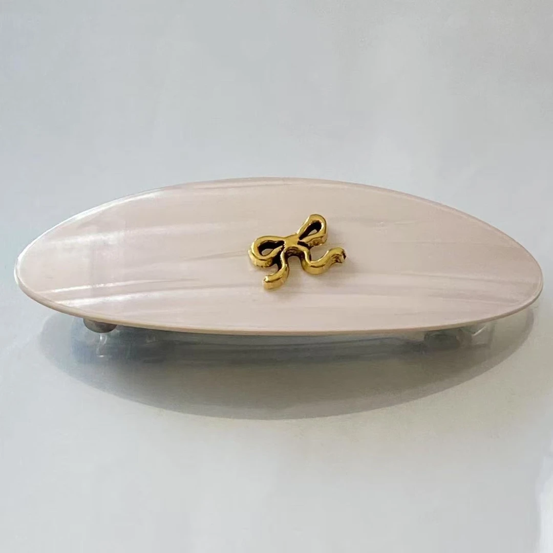 韩国代购.蝴蝶结亚克力边夹