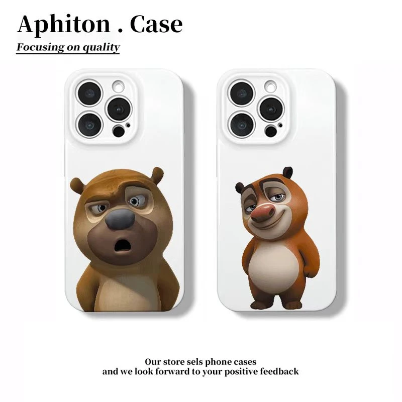 搞怪熊大熊二适用于苹果16PRO菲林手机防摔壳华为vivoppo小米15套