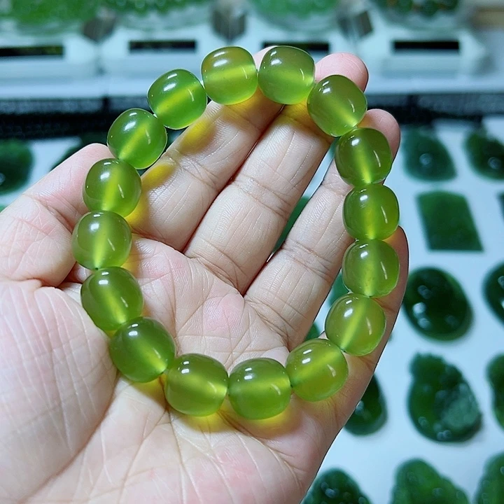 合金蛇纹石玉手链