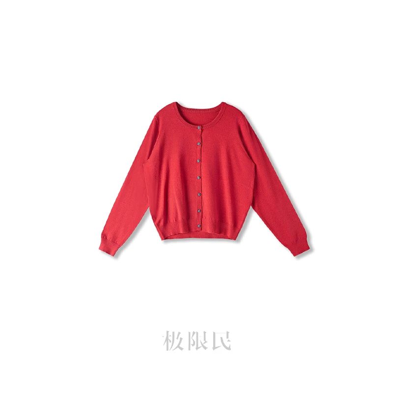 极限民《若水》秋冬百搭气质纯色净版格子纽扣上衣F5314B2909