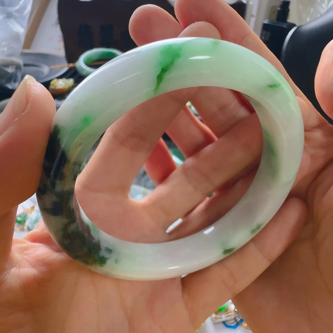 低***华翡翠未镶嵌手镯翡翠460