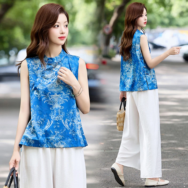 新中式国风千金2025夏季新款刺绣复古民族风高级显瘦两件套