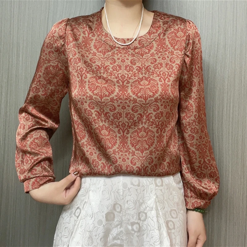 （窗花）新款妈妈装中长袖喜庆洋气小衫上衣