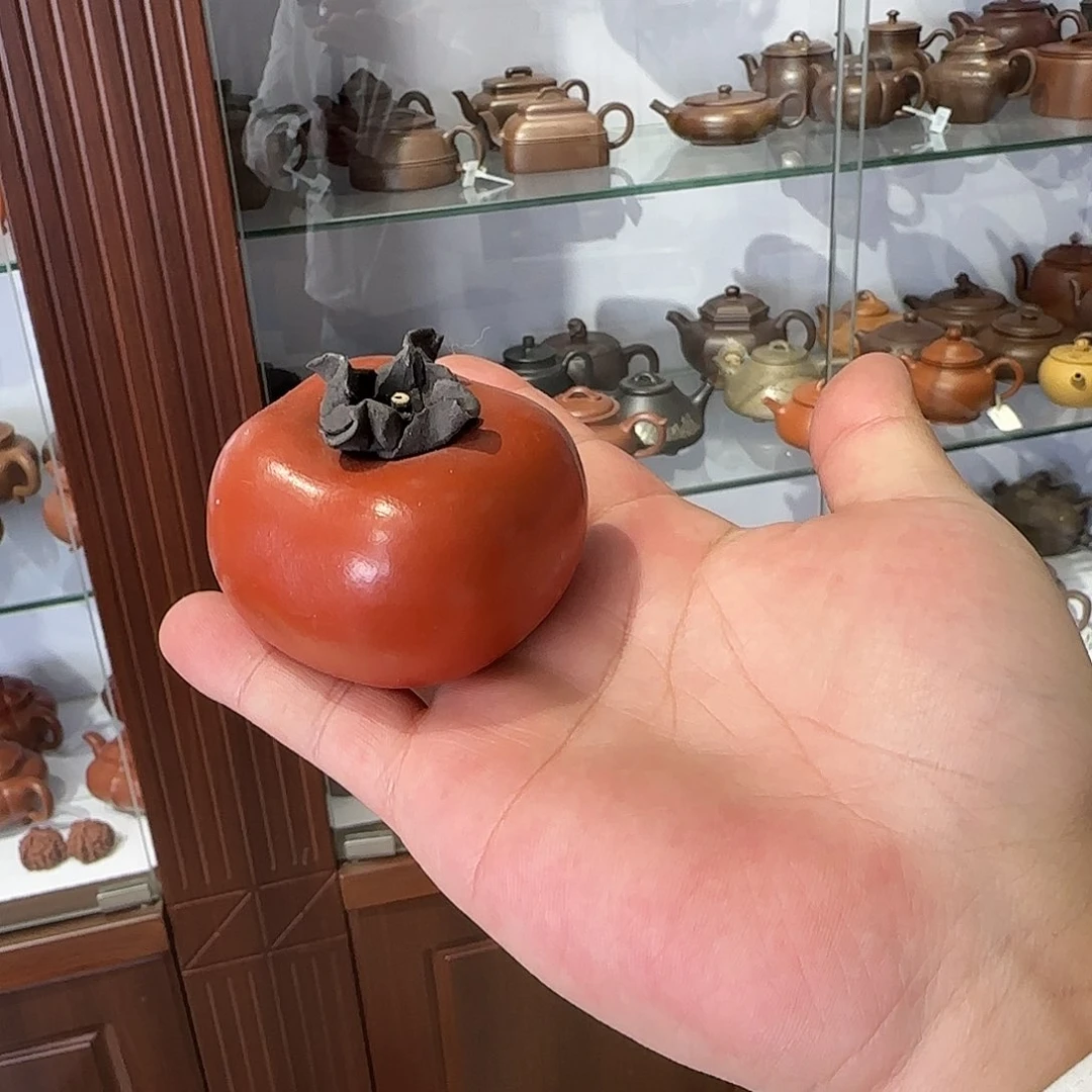紫砂茶壶柿柿如意