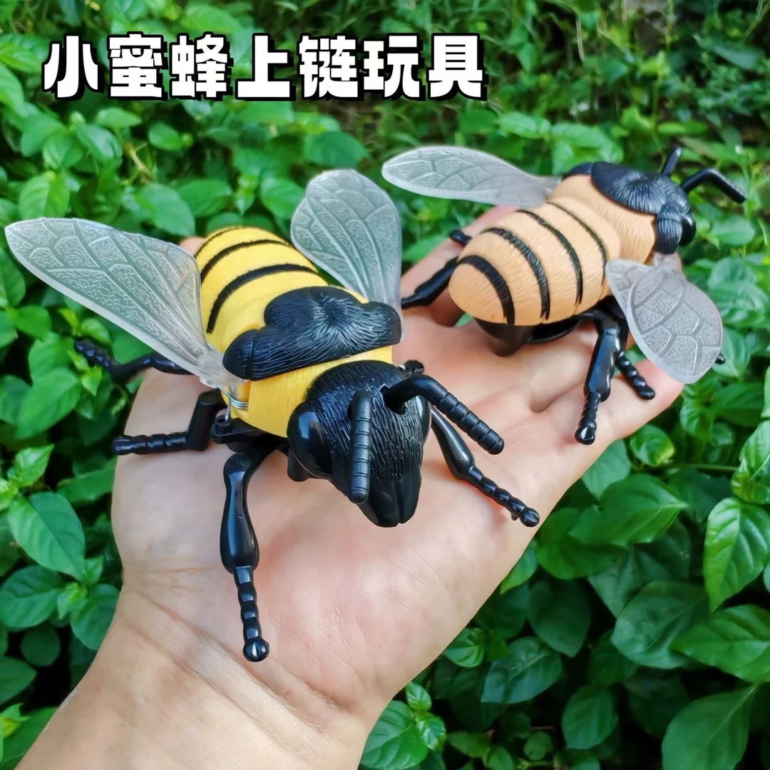 新款上链蜜蜂仿真爬行动物发条小昆虫创意整蛊解压玩具 跨境热卖