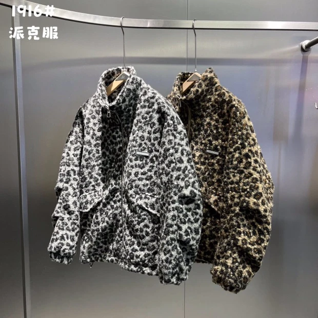 【豹纹外套】-JC-1916-广州-杭州-UUS潮牌撤柜男女同款宽松外套--