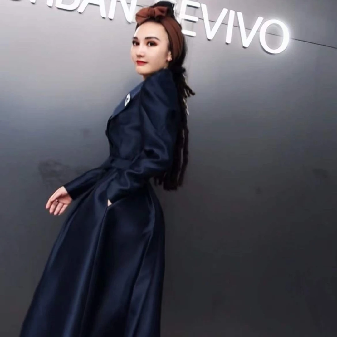 【星姐推荐】星原创高级定制设计师大翻领时尚轻奢气质连衣裙