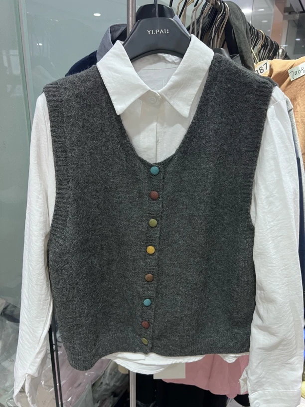 沐沐严选衬衣马甲两件套535