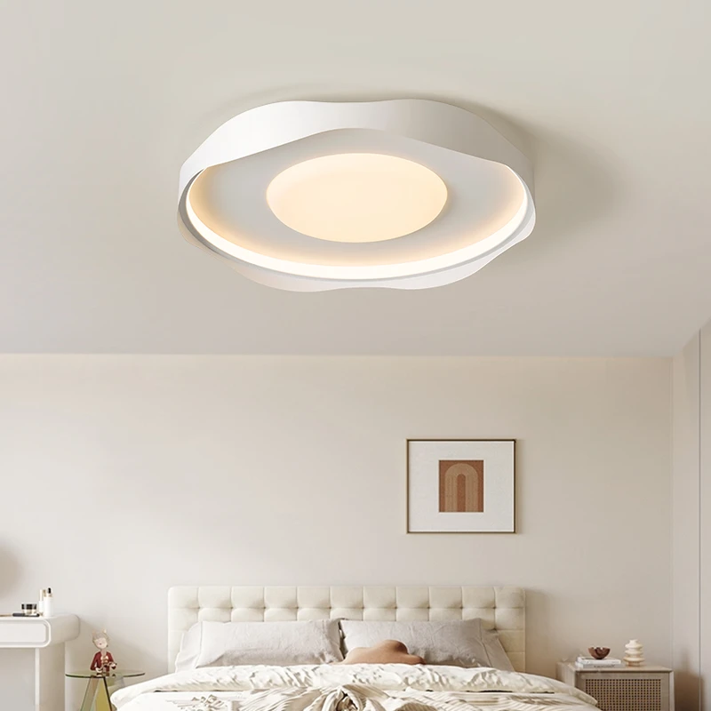 大观园卧室吸顶灯现代简约奶油风家用圆形书房间护眼中山灯具高档