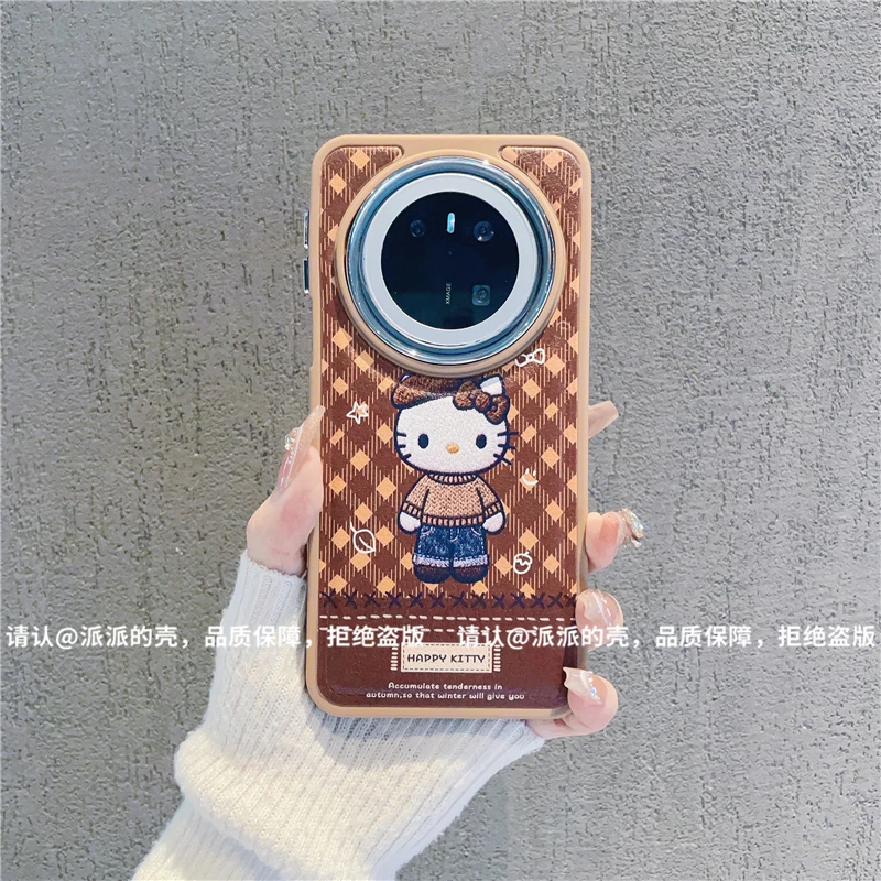 （华为Mate70系列）电镀镜框皮纹鼓包适用华为Mate70/70pro手机壳潮