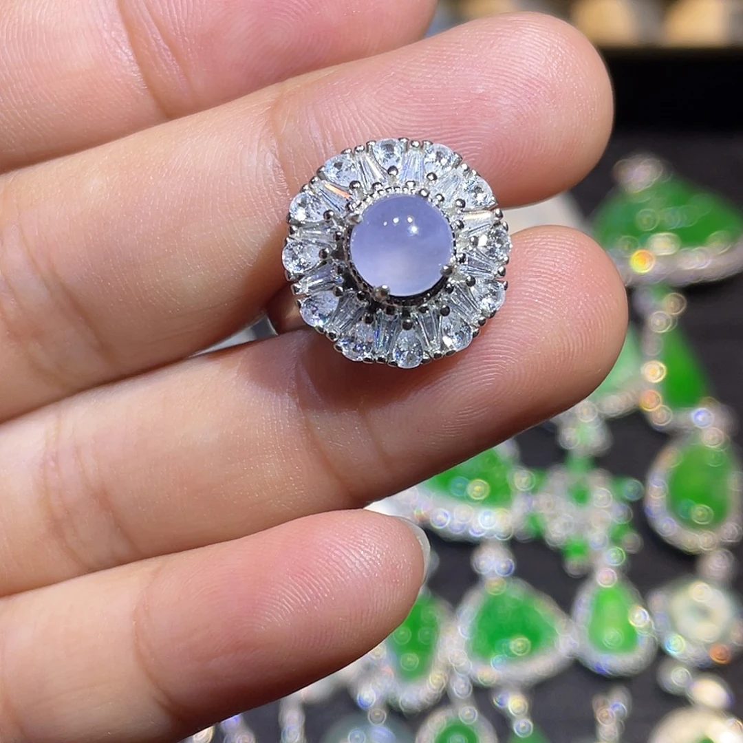 翡翠银S925镶嵌戒指