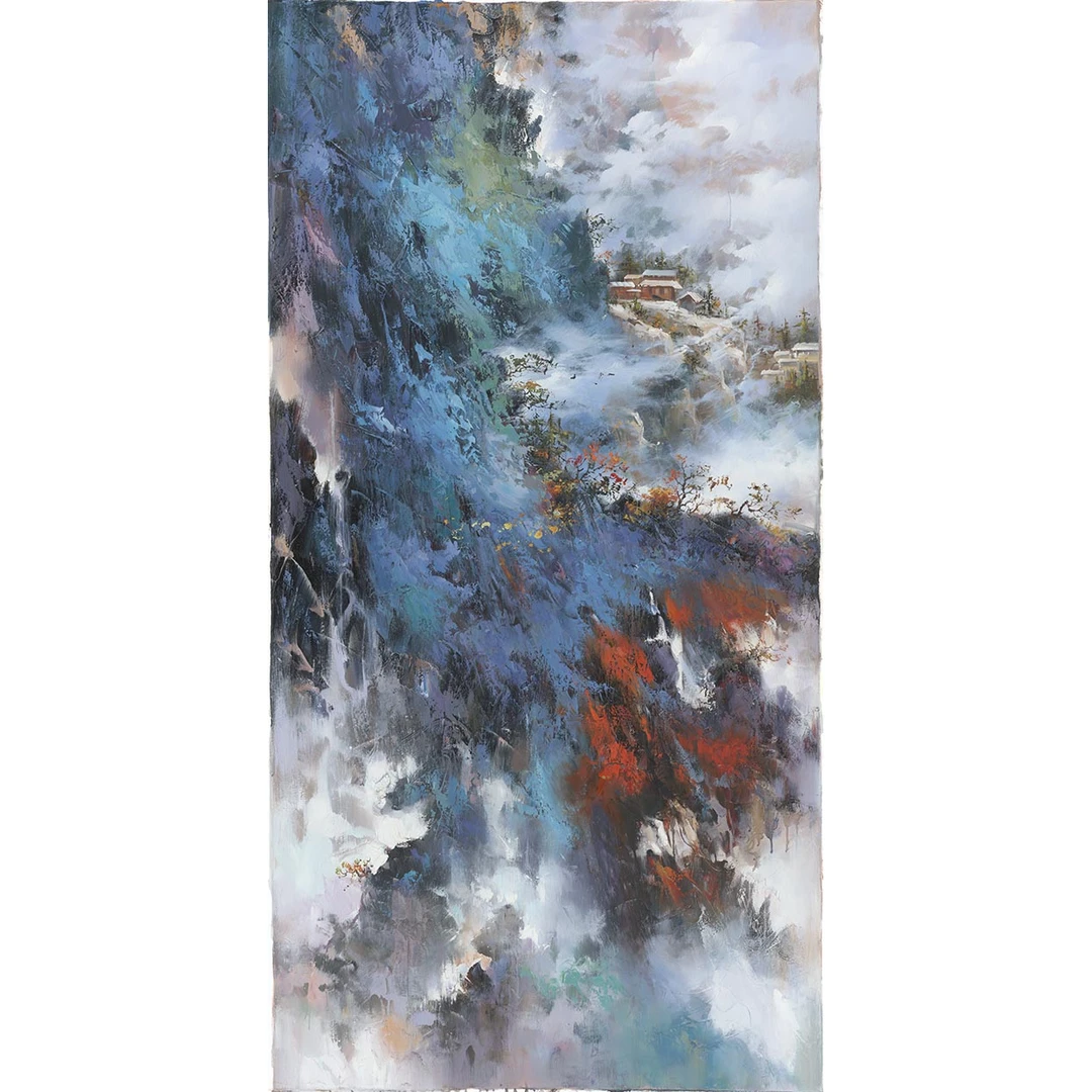 【雪山】 现代简约 过道玄关装饰画 油画客厅玄关办公室茶室挂
