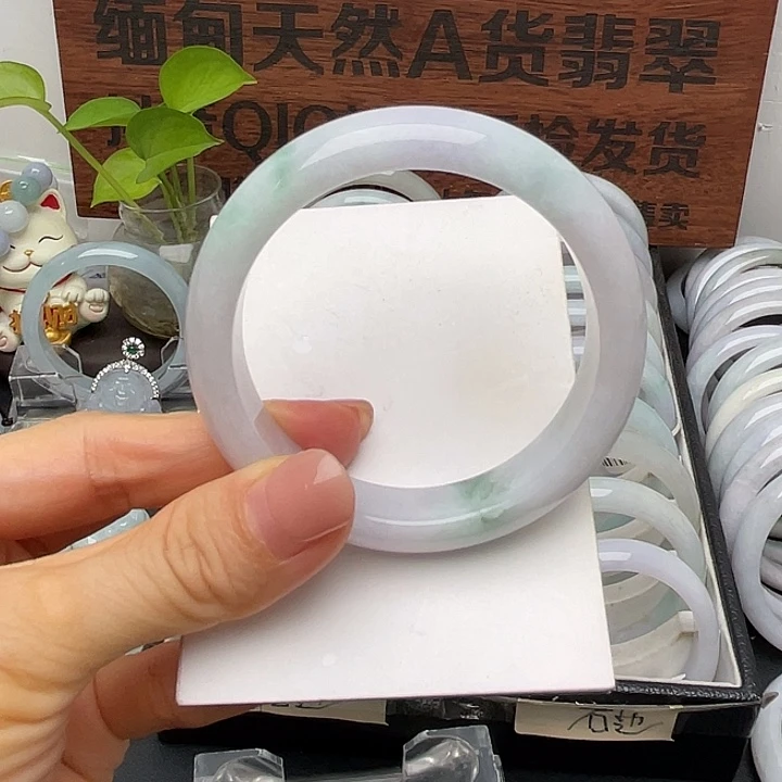 未镶嵌手镯翡翠52正圈有纹裂