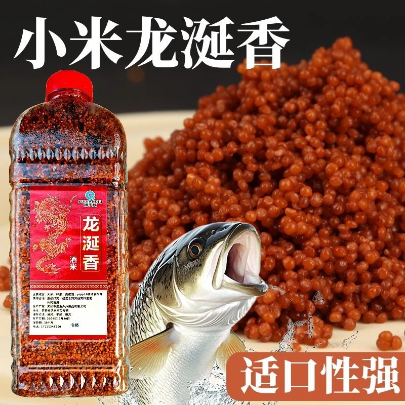【纯小米龙涎香】正品渔千秋钓鱼酒米专用窝料打窝米鲫鱼饵料鱼食