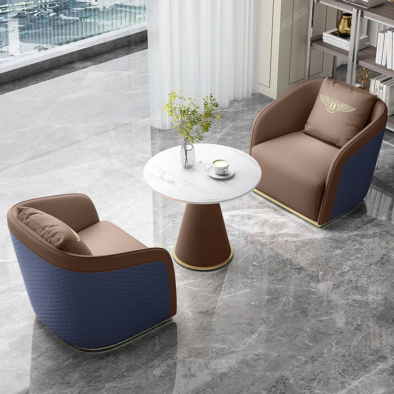 北欧大堂轻奢洽谈沙发桌椅组合办公会客休息区户外洽谈桌椅组合