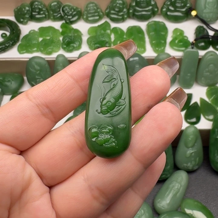 和田玉（碧玉）未镶嵌吊坠(不含链)