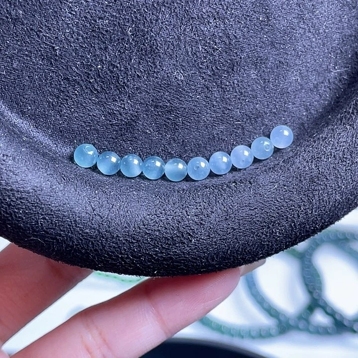 多***水翡翠散珠4+高冰起钢珠子10颗