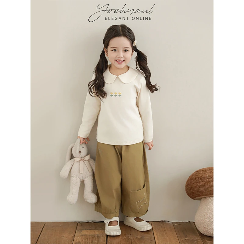 幼悠【精致郁金香】春贰波女童宝宝春秋洋气长袖翻领打底衫 C3189